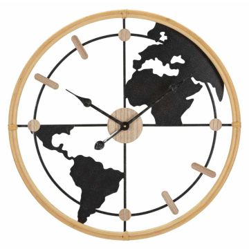 Настенные часы World New, Коричневый/чёрный, Ø 60 × 5 см