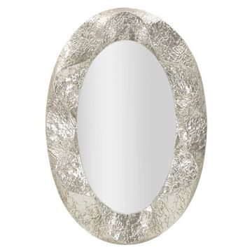 Sienas spogulis Mauro Ferretti Argelux, Ovāls, Sudraba, 87,5 × 128 × 6,5 cm