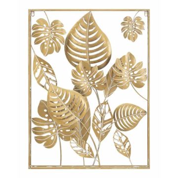 Sienas dekora panelis Mauro Ferretti Jungle Ret, taisnstūrveida, Zelta, 60 × 80 × 6,5 cm