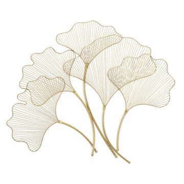 Sienas dekora panelis Glam Leaf, Zelta, 79 × 68 × 5 cm