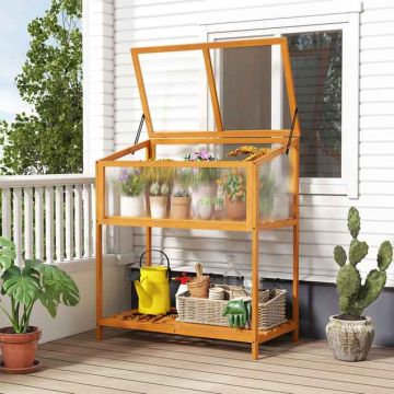 Greenhouse, With adjustable roof and shelf, 90.17 × 106.68 × 50.8 cm