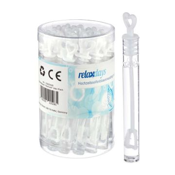 Sirds formas ziepju burbuļu mēģenītes Relaxdays 10022528.0, 24 gab, 10,5 × 1,3 cm