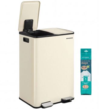 SONGMICS LTB741 trash can, 2 × 30 l, 47.6 × 66.9 × 37.7 cm