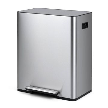 Pedal waste bin, 2 bins, 60 l, 54 × 34 × 67 cm