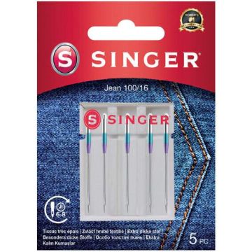 Šūšanas adatas Singer Denim Needle, 5 gab., 100/16