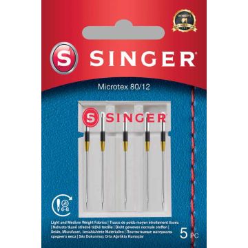 Šūšanas adatas Singer Microtex Needle 80/12, 5 gab