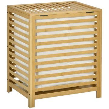 Корзина для белья 55L Homcom 50x36x60cm, светло-коричневый/белый цвет