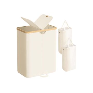 SONGMICS laundry basket, 2 compartments, 150 l, 52 × 75 × 38.5 cm