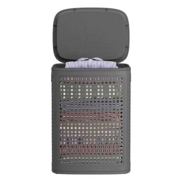 Veļas grozs SONGMICS RLH021WG01, 75 l, balts/pelēks, 42,5 × 33 × 57 cm