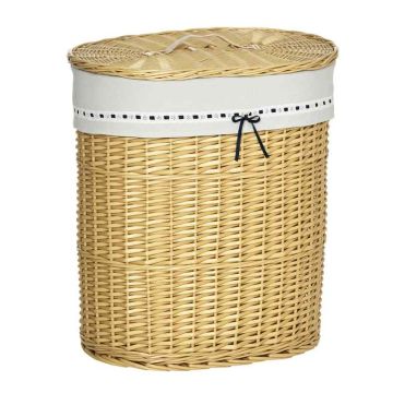 Корзина для белья 100L Homcom 51x38x57см, светло-коричневый/белый