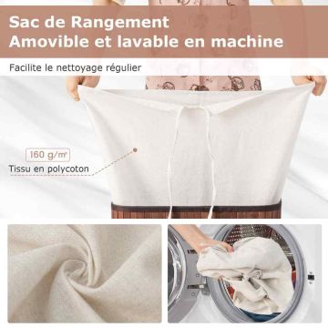 Laundry basket, 19 gal, 39.37 × 30 × 59.69 cm