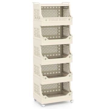 Laundry basket, 3-6 tiers, 6 hooks