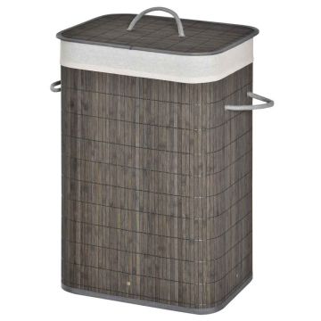 Корзина для белья 43L Homcom 43x32x61см, тёмно-серый/белый