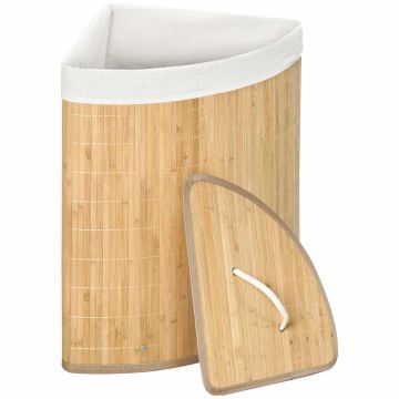 Корзина для белья 55л Homcom 38x38x57см, светло-коричневый/белый