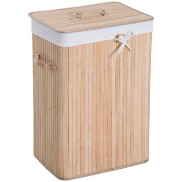 Корзина для белья 72L Homcom 40x30x60см, светло-коричневый/белый