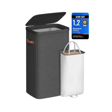 SONGMICS laundry basket, 2 compartments, 170 l, 42 × 32 × 75 cm