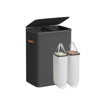 Veļas grozs SONGMICS, 2 nodalījumi, 170 l, 56 × 75 × 40 cm