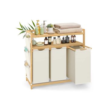Veļas grozs SONGMICS, 2 nodalījumi pa 50 l, 94 × 33 × 98 cm