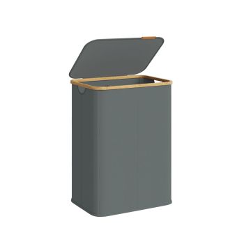 Veļas grozs SONGMICS, 40 l, ar vāku, Pelēks, 52 × 38,5 × 70,5 cm