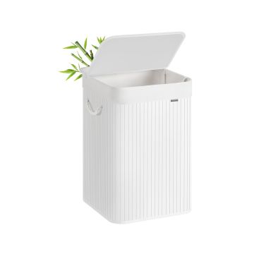 SONGMICS laundry basket, 95 l, with lid, 40 × 40 × 61 cm