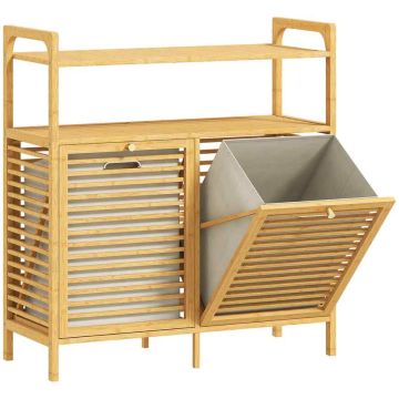 Шкаф для белья Aosom, 2 корзины, 2 полки, 82 × 88 × 33 см