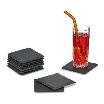 Šīfera paliktņi Relaxdays, 10 gab, Pelēka, 10 × 1 × 10 cm