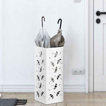 Umbrella holder, 2 hooks, 19.05 × 49.53 × 19.05 cm