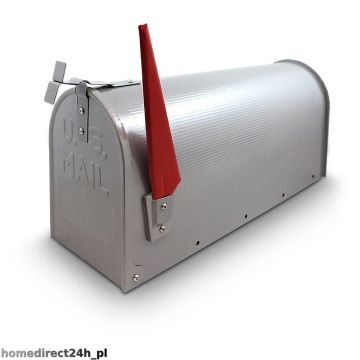 ASV stila pastkastīte, sudraba krāsā