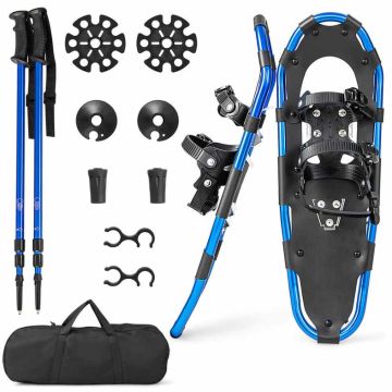 Snowshoe set, with poles and bags, 30 × 9 inches