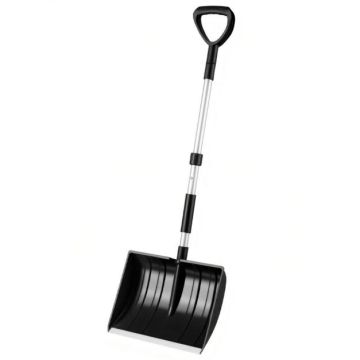Snow shovel, D-handle, black/blue, 40.5 × 13.0 × 122.0 cm