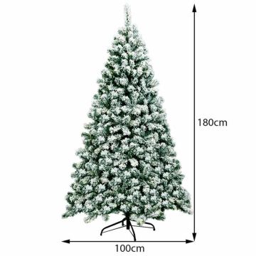 Snowy artificial Christmas tree, 928 branches, 250 LED lights