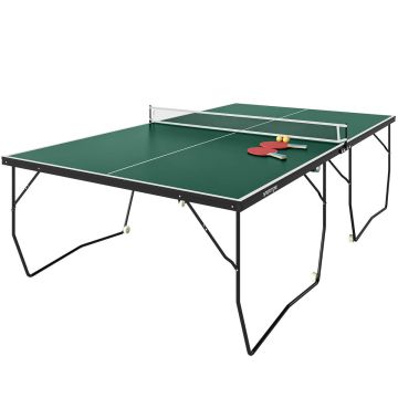 Galda tenisa galds Sportnow 274x152,5x76 cm, melnas/tumši zaļas krāsas