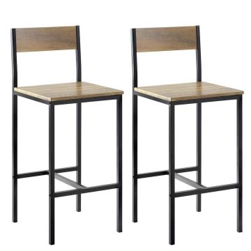 Komplekts ar 2 bāra krēsliem 38x96x44cm., melnā/brūnā krāsā