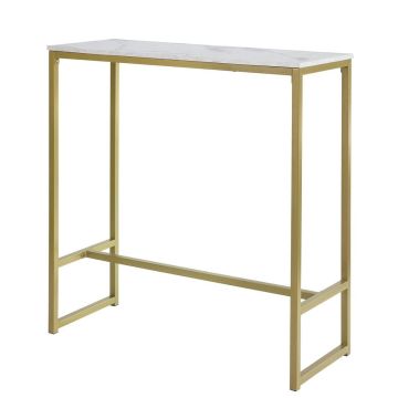 Konsoles galds 100x40x106cm., zelta/baltā krāsā