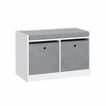 Прихожая скамья 69x32x45см., белого/серого цвета
