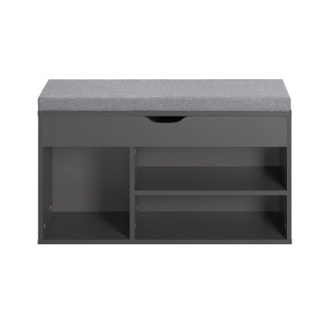 Скамья для прихожей 80x31x48см., темно-серого/серого цвета