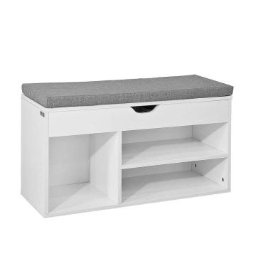 Скамья для прихожей 80x30x46см., белого/серого цвета