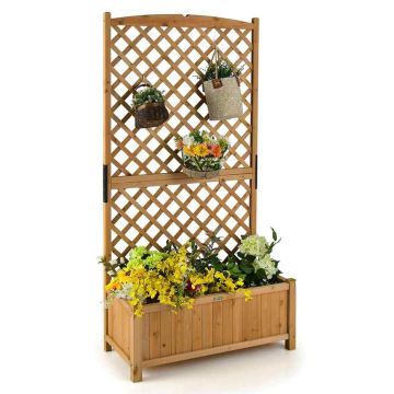 Planter with trellis, 90.17 × 180.34 × 44.45 cm
