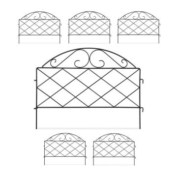 Dārza apmale Relaxdays 10041697, 6 elementi, Melna, 54,5 × 40 × 1 cm