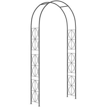 Dārza arka, Melna, 114 × 230 × 30 cm