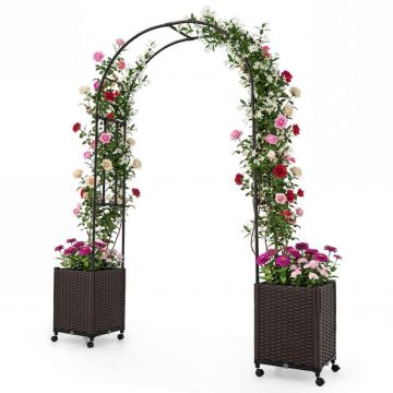 Garden arch, with 2 self-watering pots, 203.2 × 40.6 × 231.1 cm