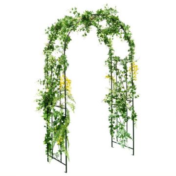 Garden arch, with lattice, Black, 120 × 56 × 220 cm
