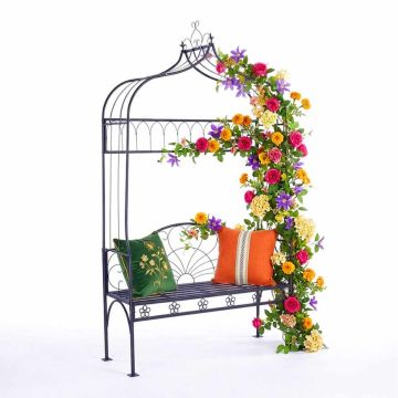 Dārza arka ar soliņu Relaxdays, ar integrētu soliņu, 220 × 122 × 43 cm