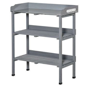 Садовый верстак 76x37x89 см, серый