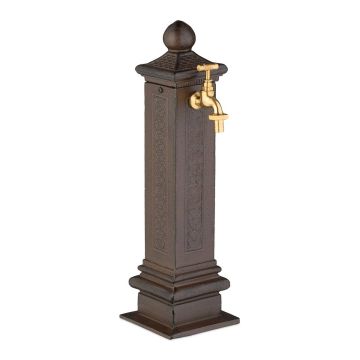 Dārza strūklaka Relaxdays, brīvi stāvoša, pilastra forma, 47 cm augsta, Brūna, 14 × 47 × 18,5 cm