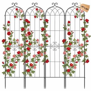 Dārza režģi VEVOR EKHPJ220-4, 4 gab, Melna, 52,5 × 220 cm