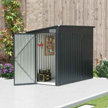 Garden storage shed, Double doors, Grey, 235 × 117 × 185 cm