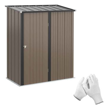 Хозблок для сада Outsunny 162x95x196см, коричневый/чёрный цвет