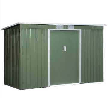 Садовый сарай Outsunny 280x130x172см, зелёно-белый