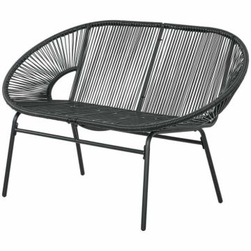 Садовая скамейка Outsunny 132x72x83 см, черная.
